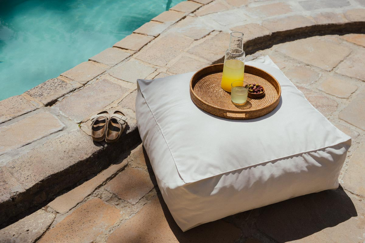 Cream Outdoor Ottoman