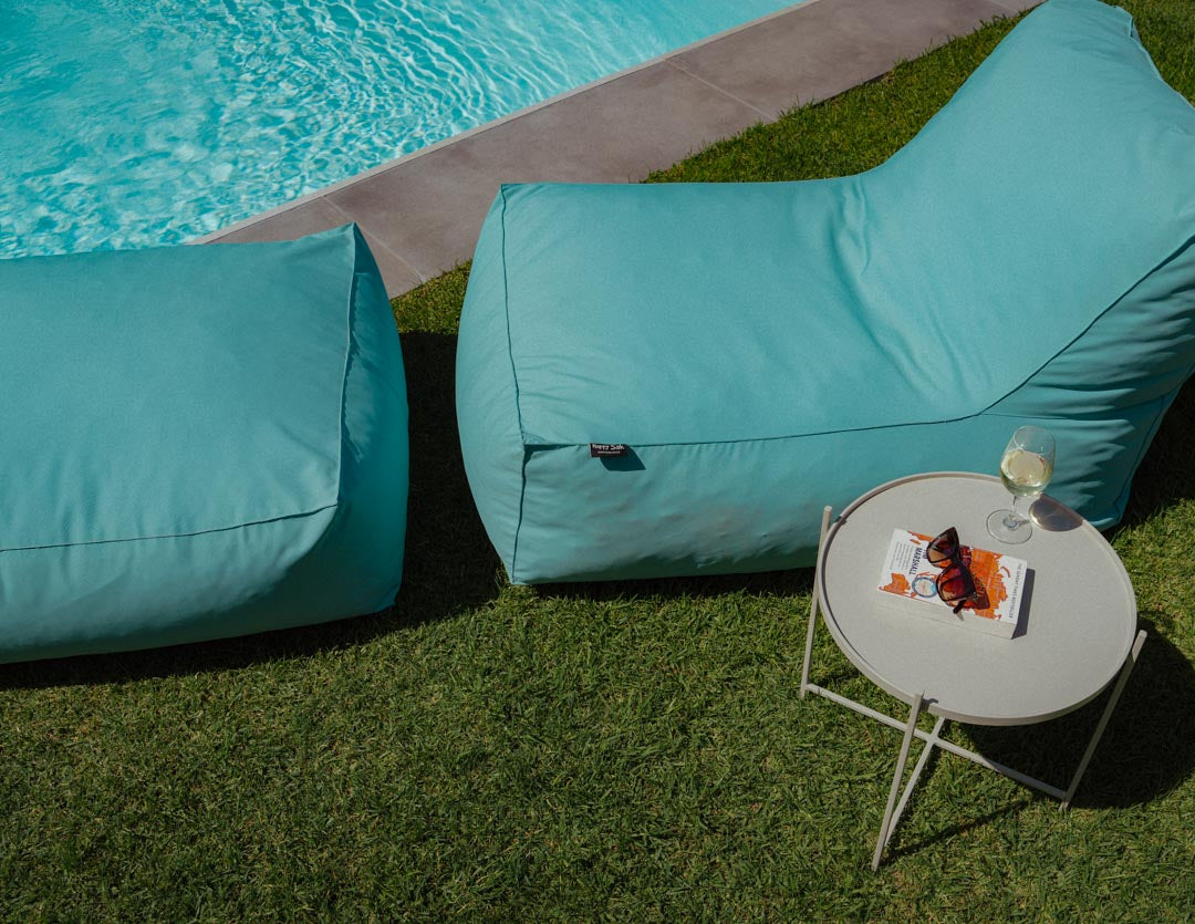 Turquoise Outdoor Ottoman Extra Cover