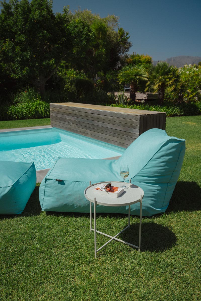 Turquoise Outdoor Ottoman Extra Cover
