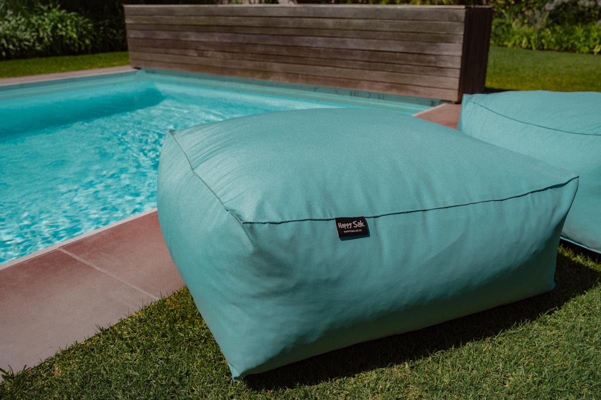 Turquoise Outdoor Ottoman Extra Cover