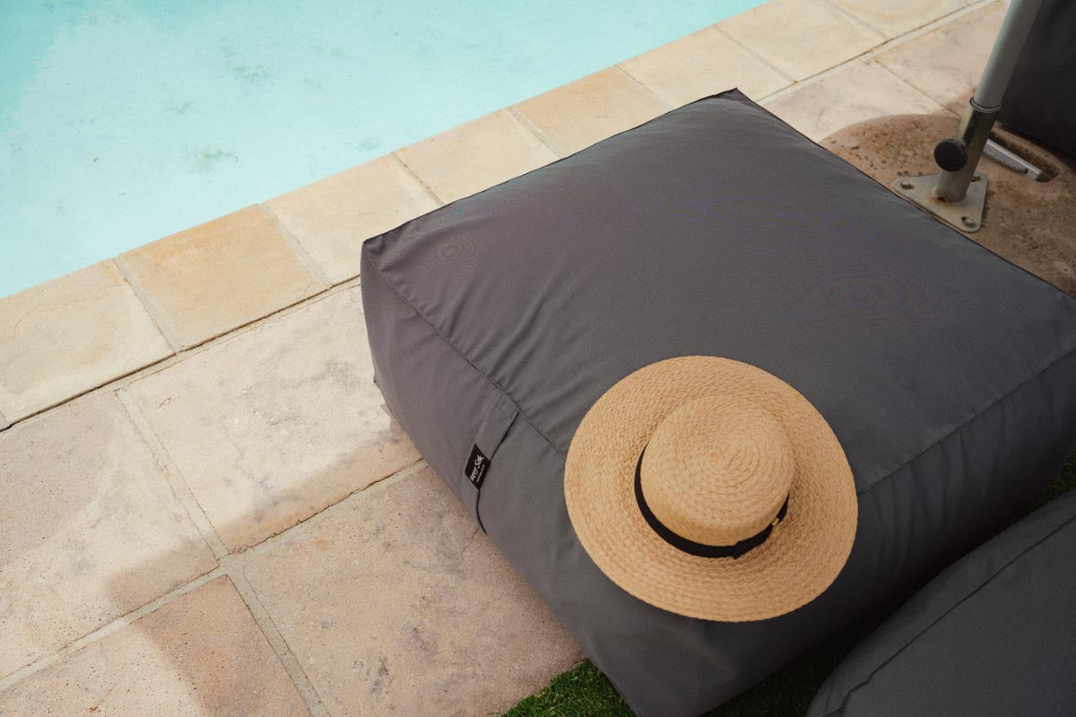 Charcoal Outdoor Ottoman Extra Cover
