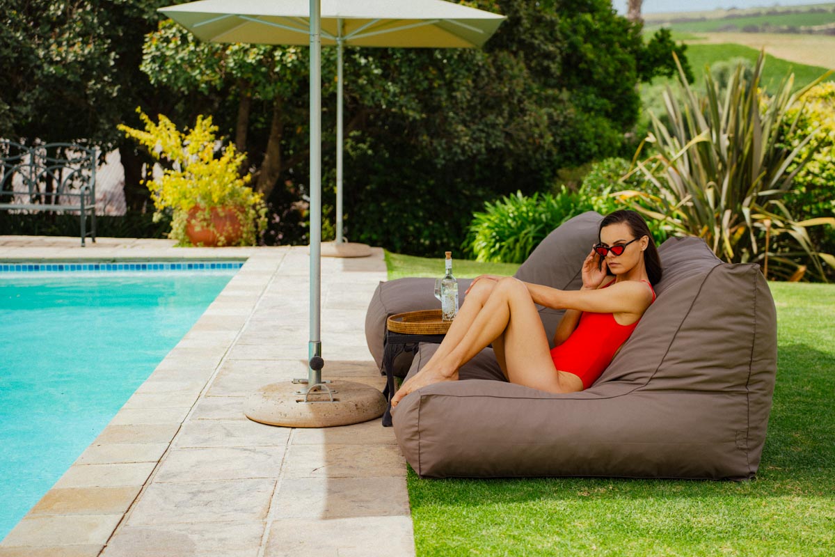 Taupe Pool Lounger Chair