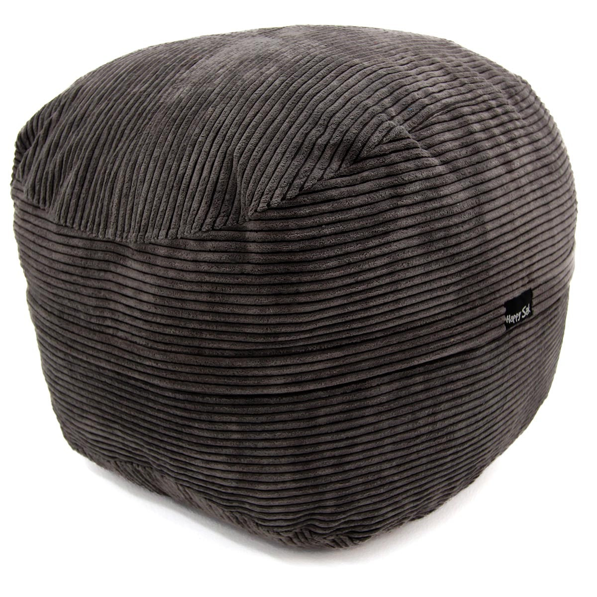 Gray textured bean bag chair on a white background