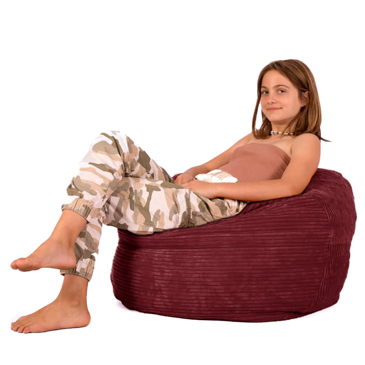 Footsak Burgundy Corduroy