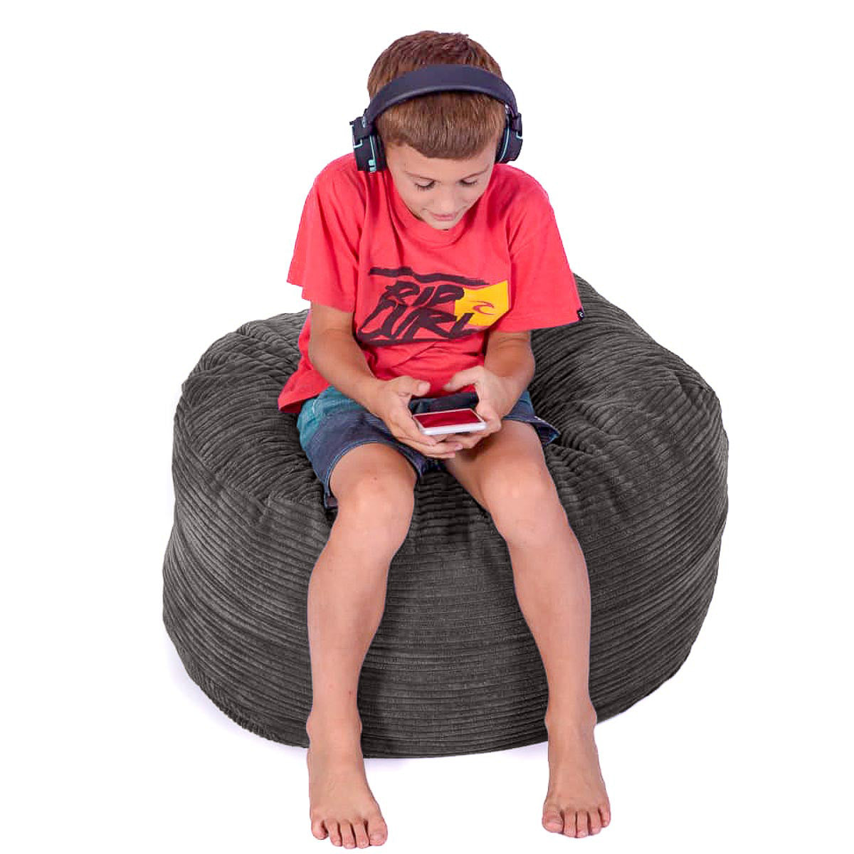 Footsak Charcoal Corduroy Extra Cover - Happy Sak SA