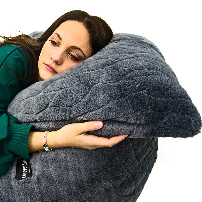 L Flip Sak Dark Grey Fur Extra Cover - Happy Sak SA