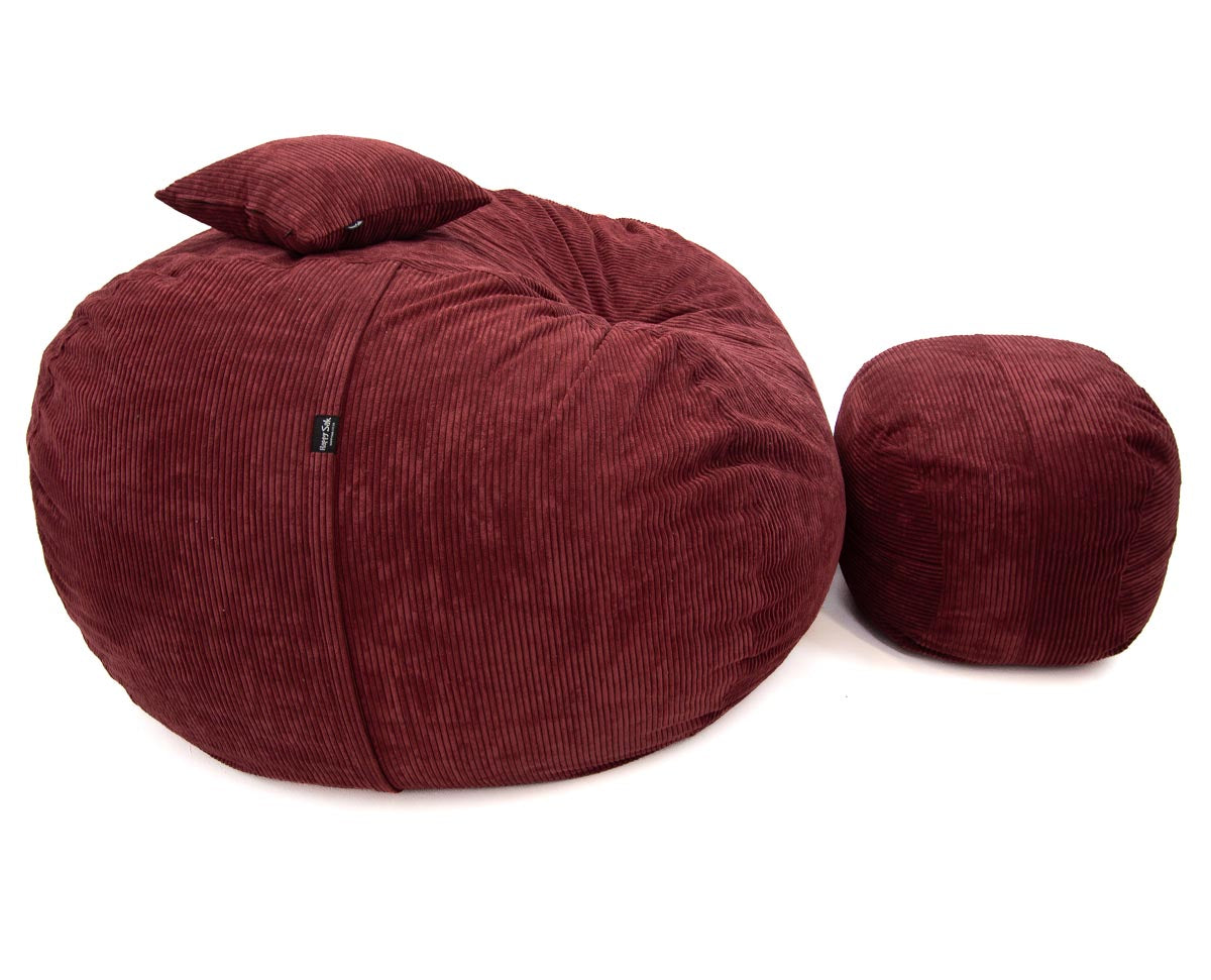 Burgundy Cord XXXL + Footsak + 2 Scatters