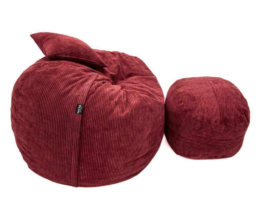 Burgundy Corduroy L Sak + Footsak + Scatter