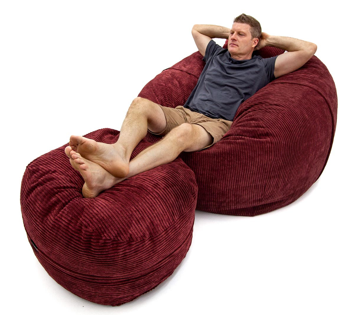 Footsak Burgundy Corduroy Extra Cover