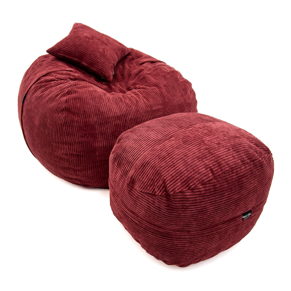 Burgundy Corduroy L Sak + Footsak + Scatter