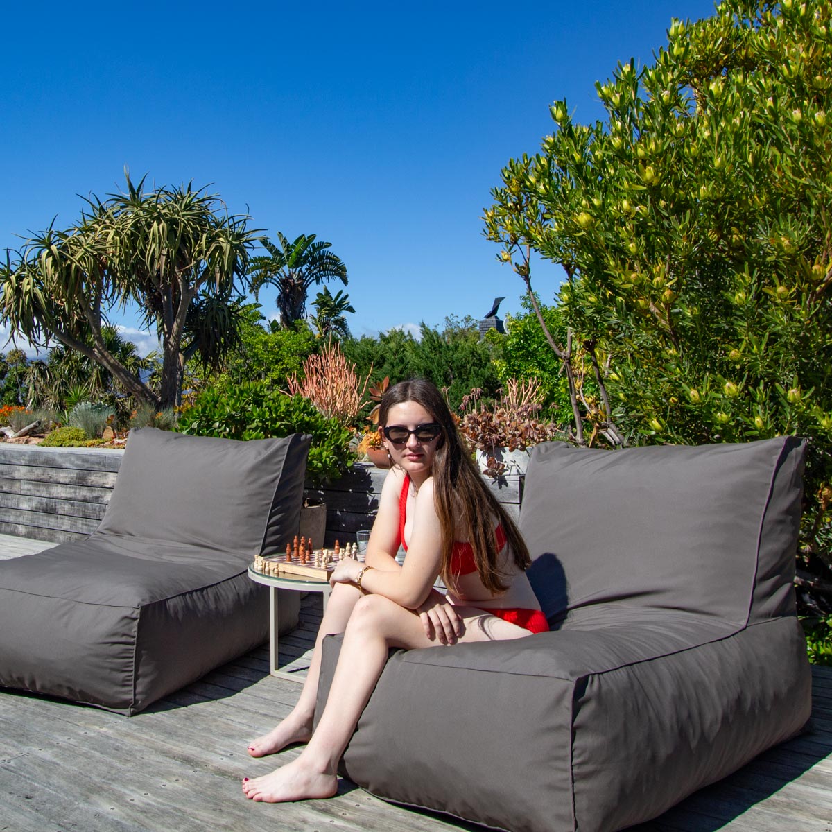 Taupe Pool Lounger Chair