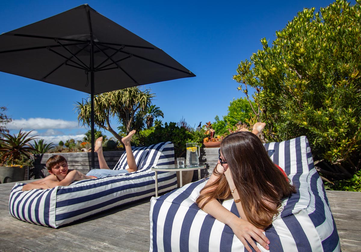 Navy & White Stripe Pool Lounger Bed Extra Cover