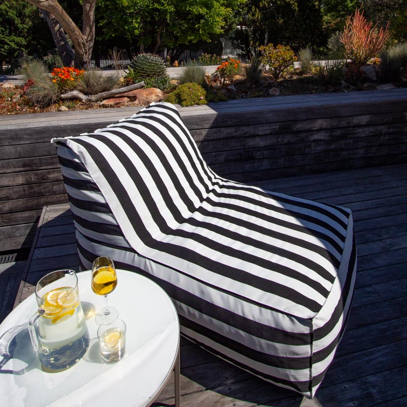Black & White Stripe Pool Lounger Chair Extra Cover