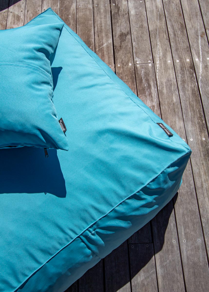 Turquoise Outdoor Ottoman Extra Cover