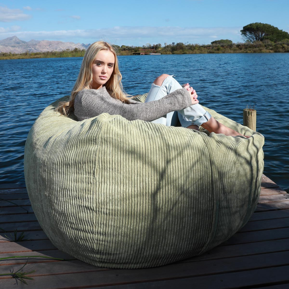 L Sak Olive Green Corduroy - Happy Sak SA