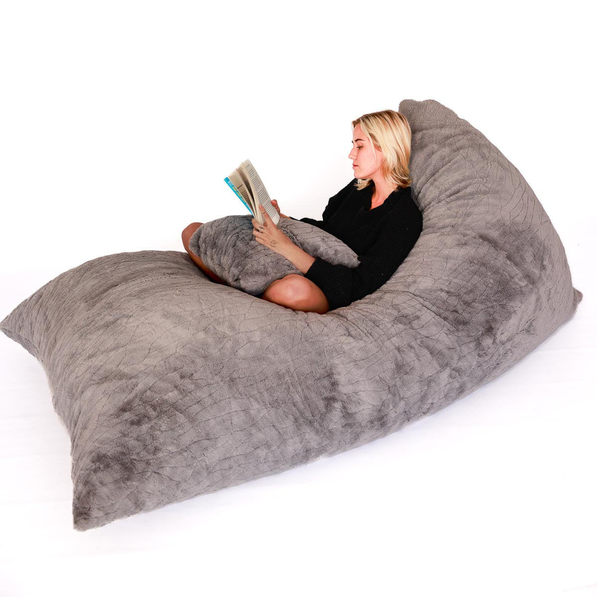 L Flip Sak Light Grey Fur Extra Cover