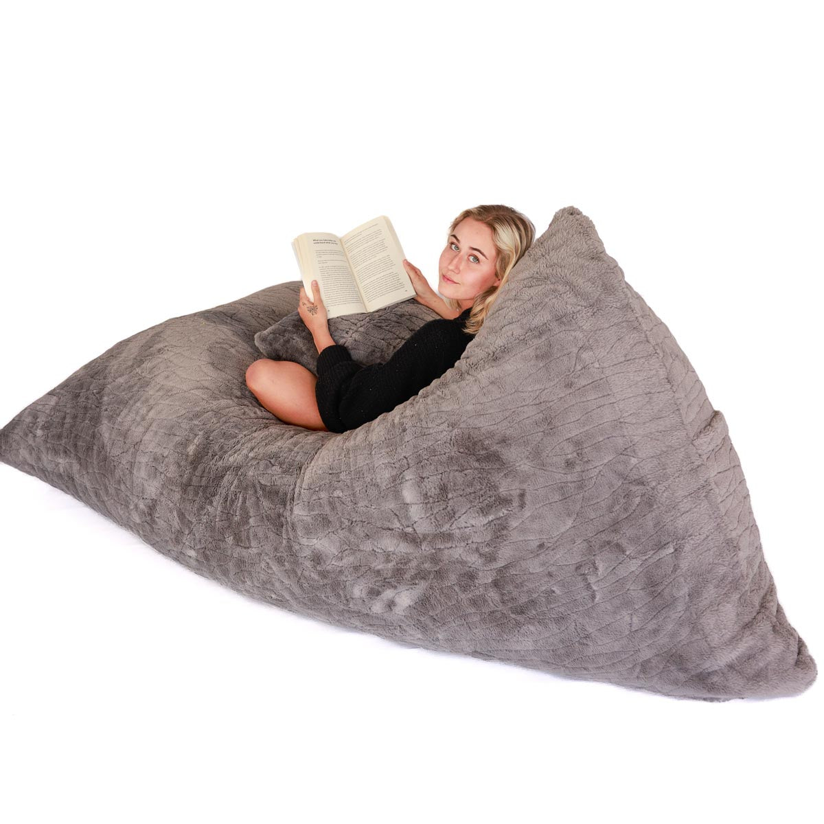 L Flip Sak Light Grey Fur Extra Cover