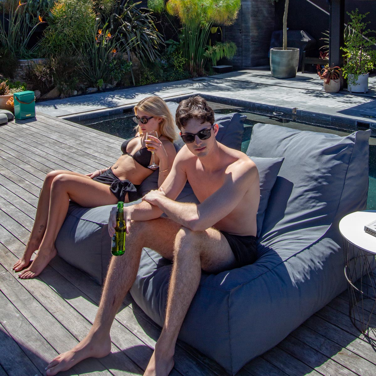 Charcoal Pool Lounger Chair Extra Cover