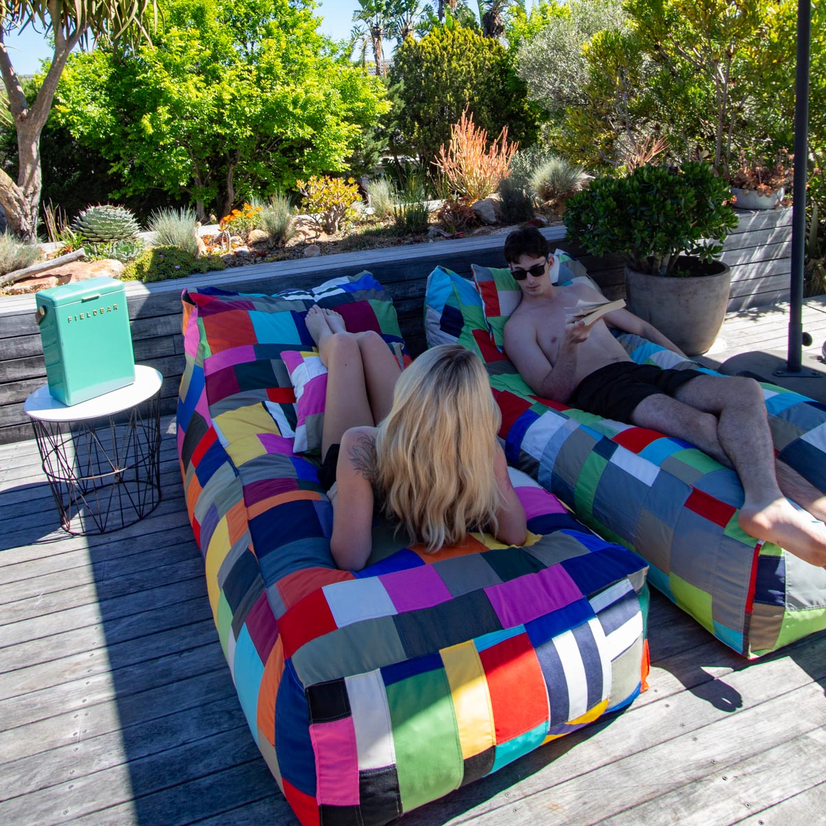 Patchwork Pool Lounger Bed Extra Cover