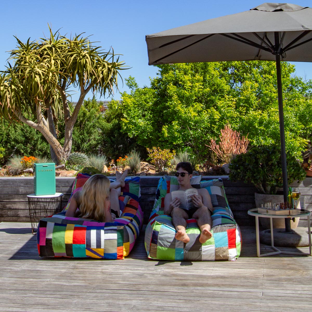 Patchwork Pool Lounger Bed Extra Cover