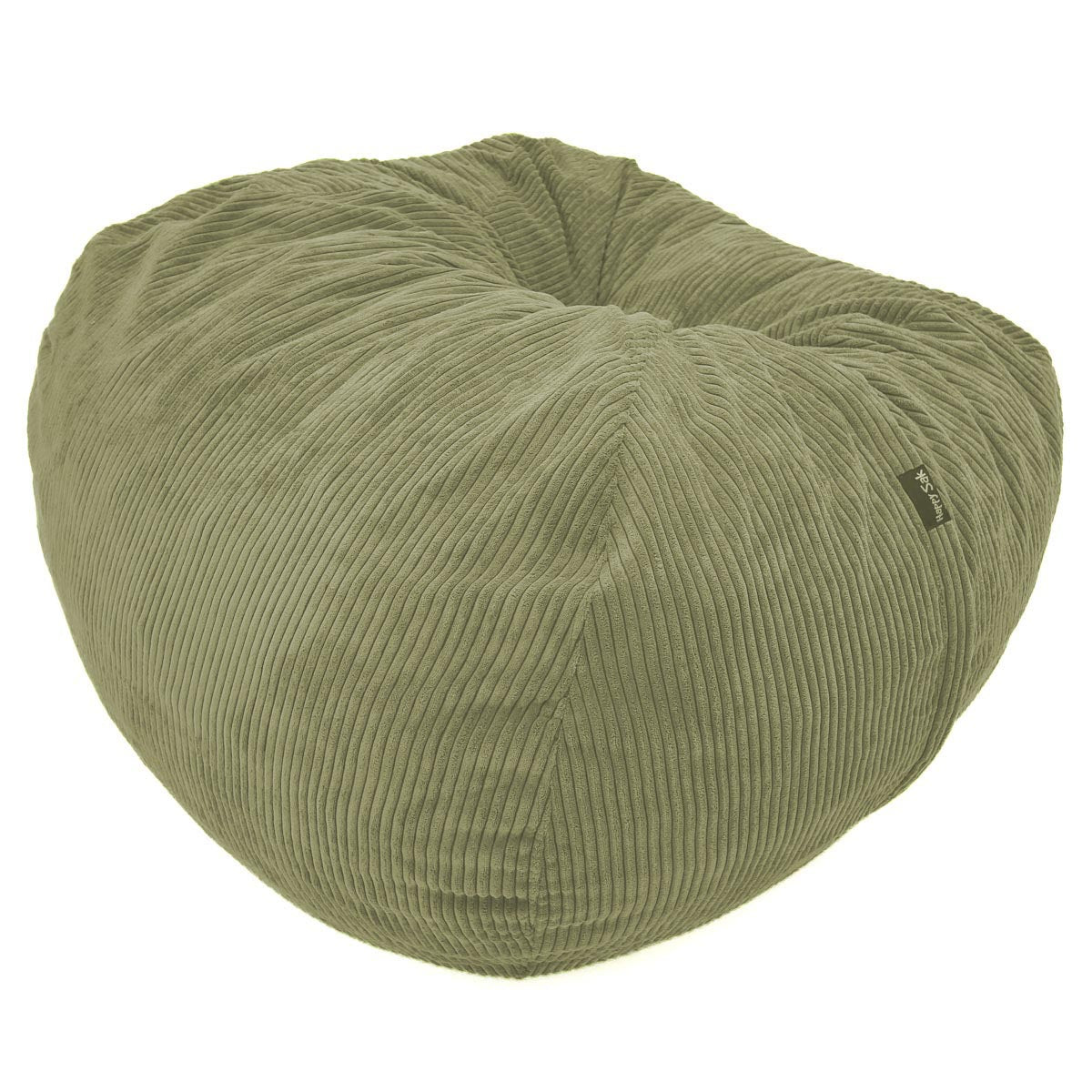 Green bean bag chair on a white background