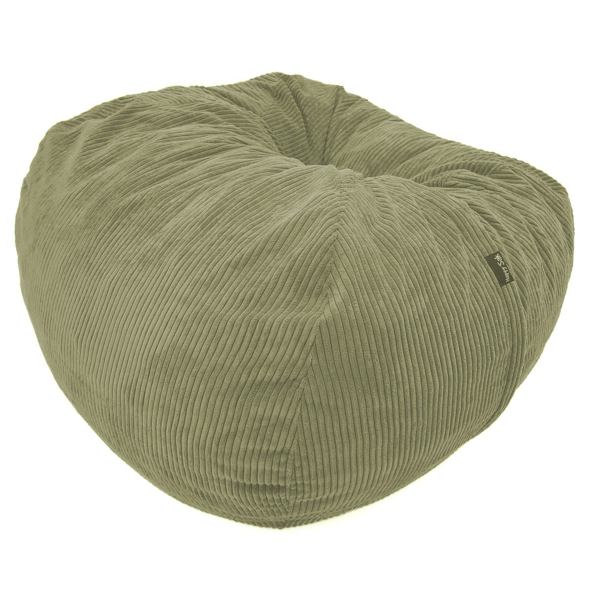 Green bean bag chair on a white background