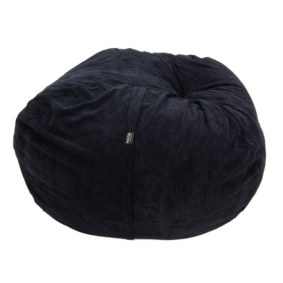 Black bean bag chair on a white background