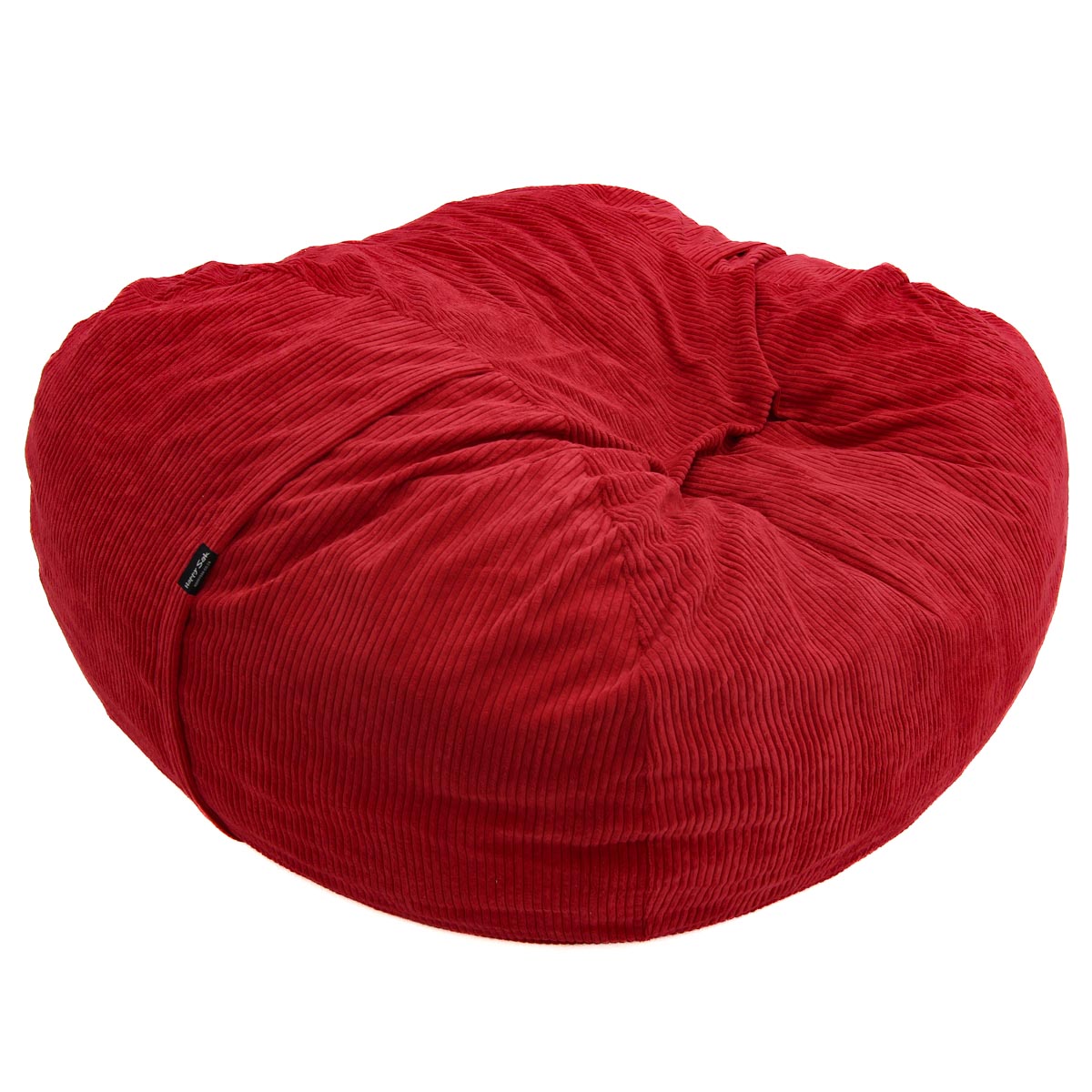 XL red bean bag on white background