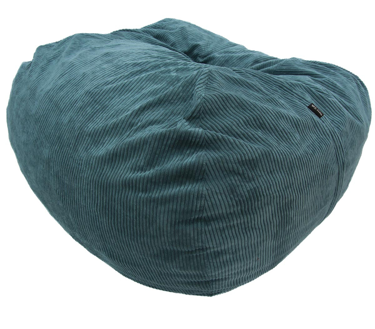 Teal bean bag chair on a white background