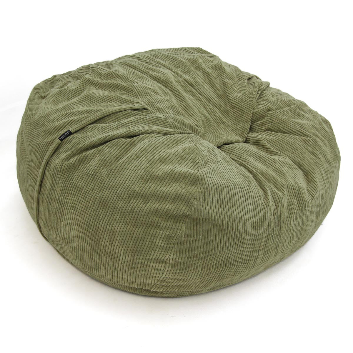Green bean bag chair on a white background