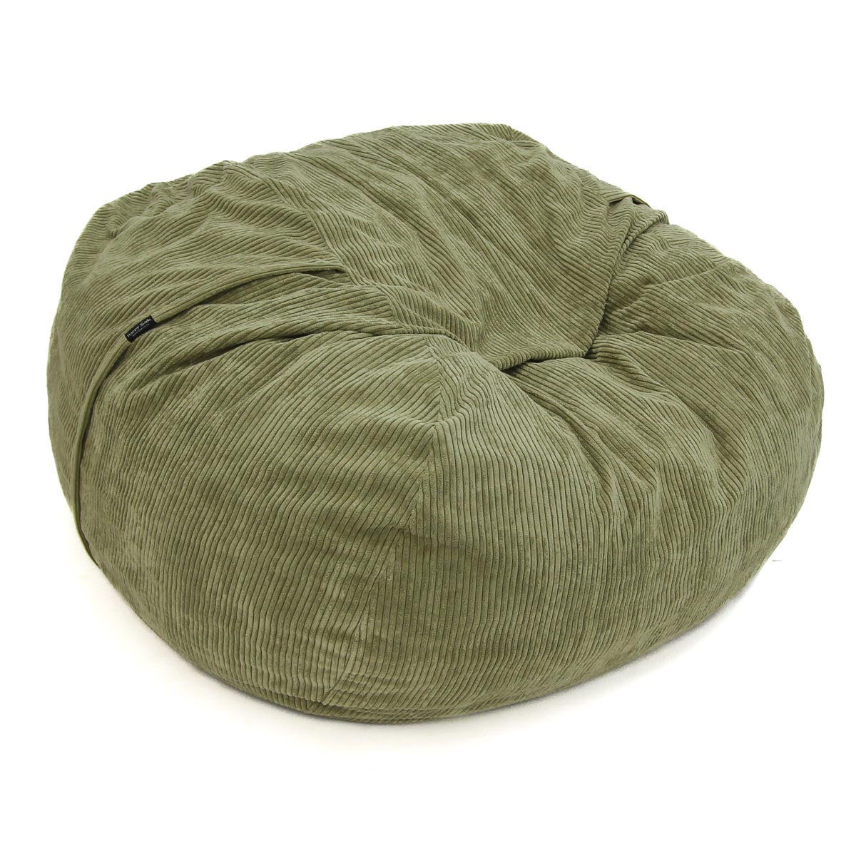 Green bean bag chair on a white background