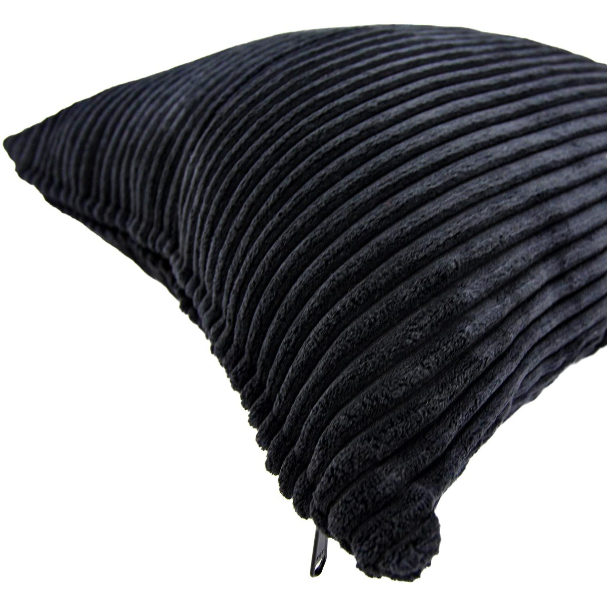 black textured pillow on a white background