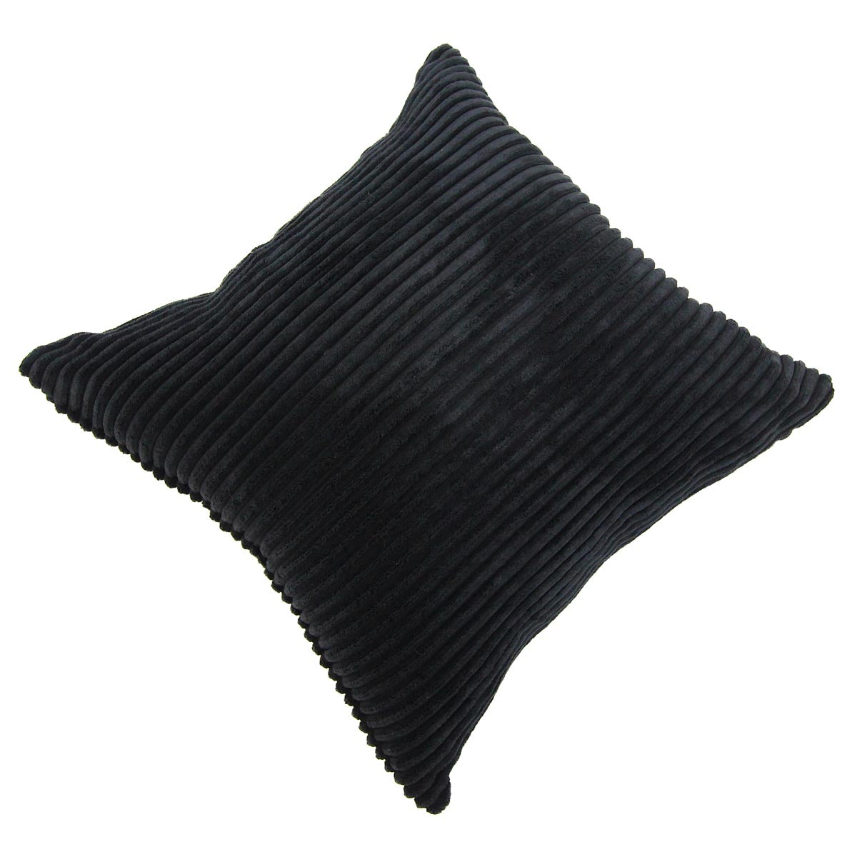 Black textured pillow on a white background