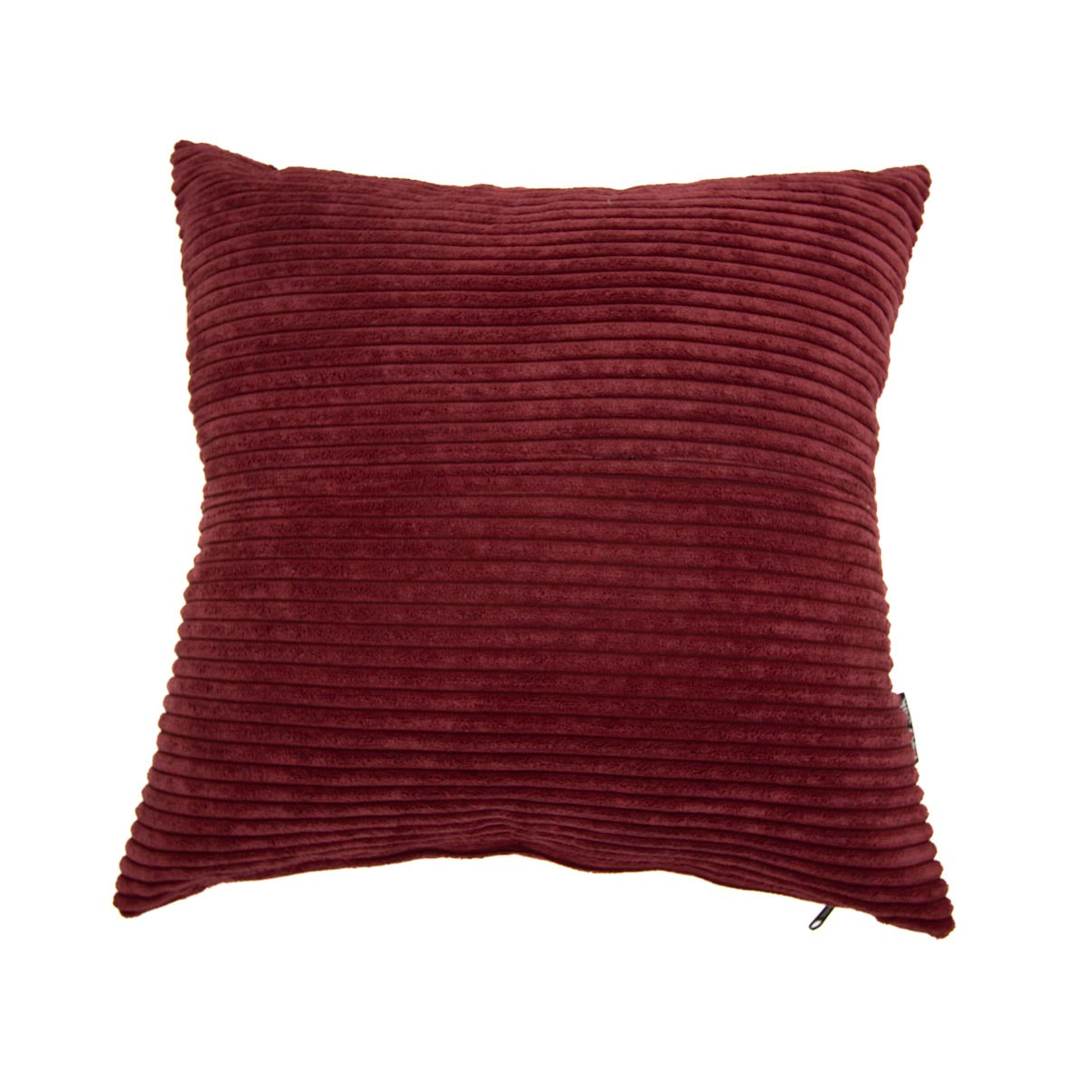 Maroon textured pillow on a white background