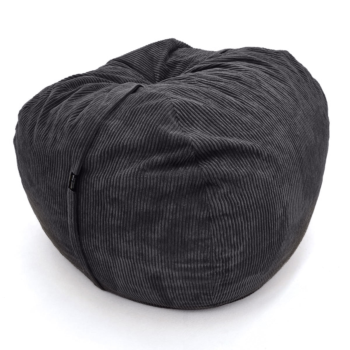 large charcoal corduroy beanbag