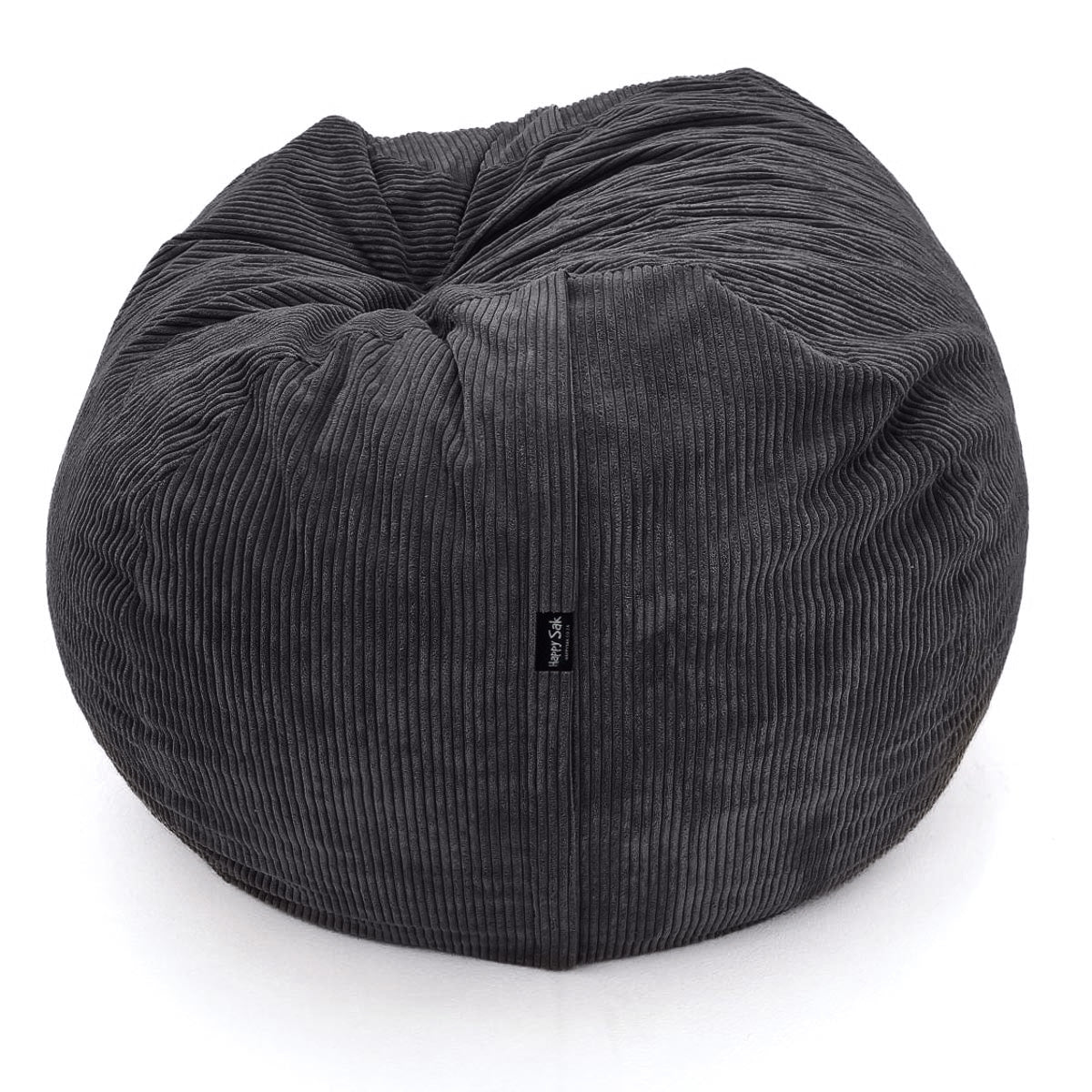 large charcoal corduroy beanbag
