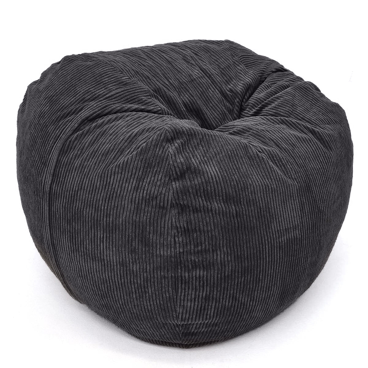 large charcoal corduroy beanbag