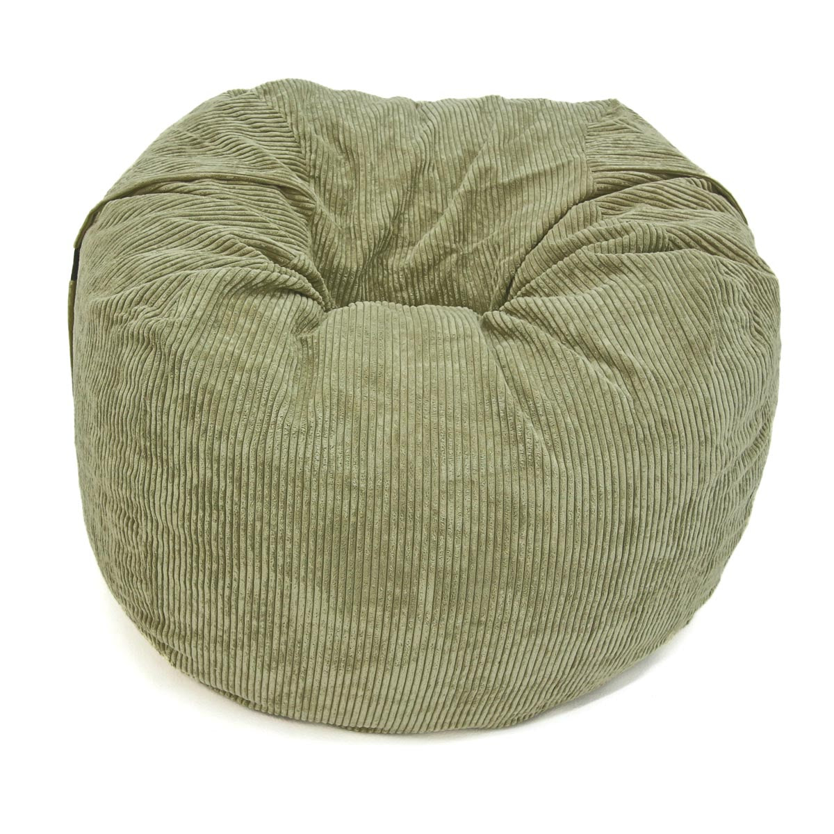 Green bean bag chair on a white background