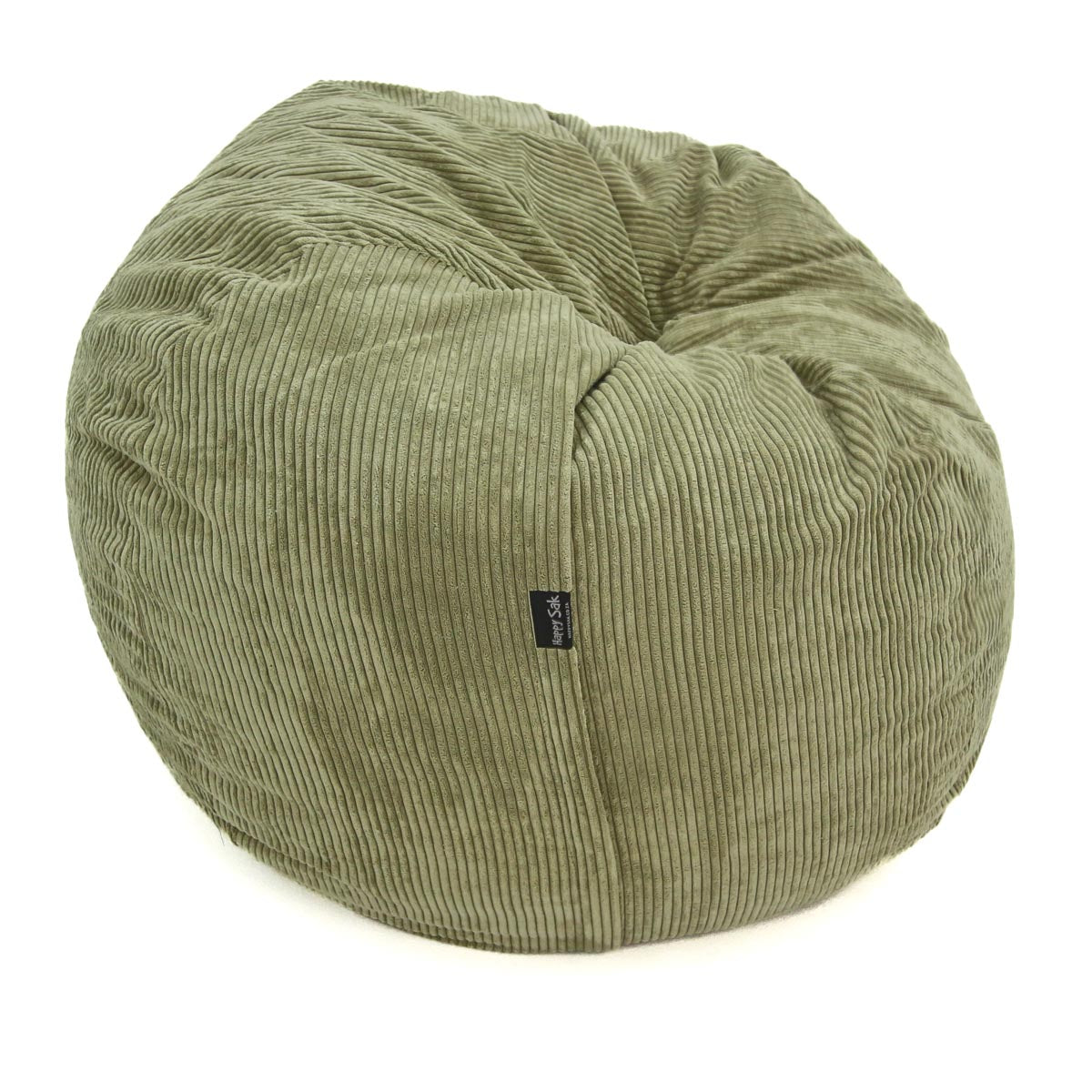 Green bean bag chair on a white background