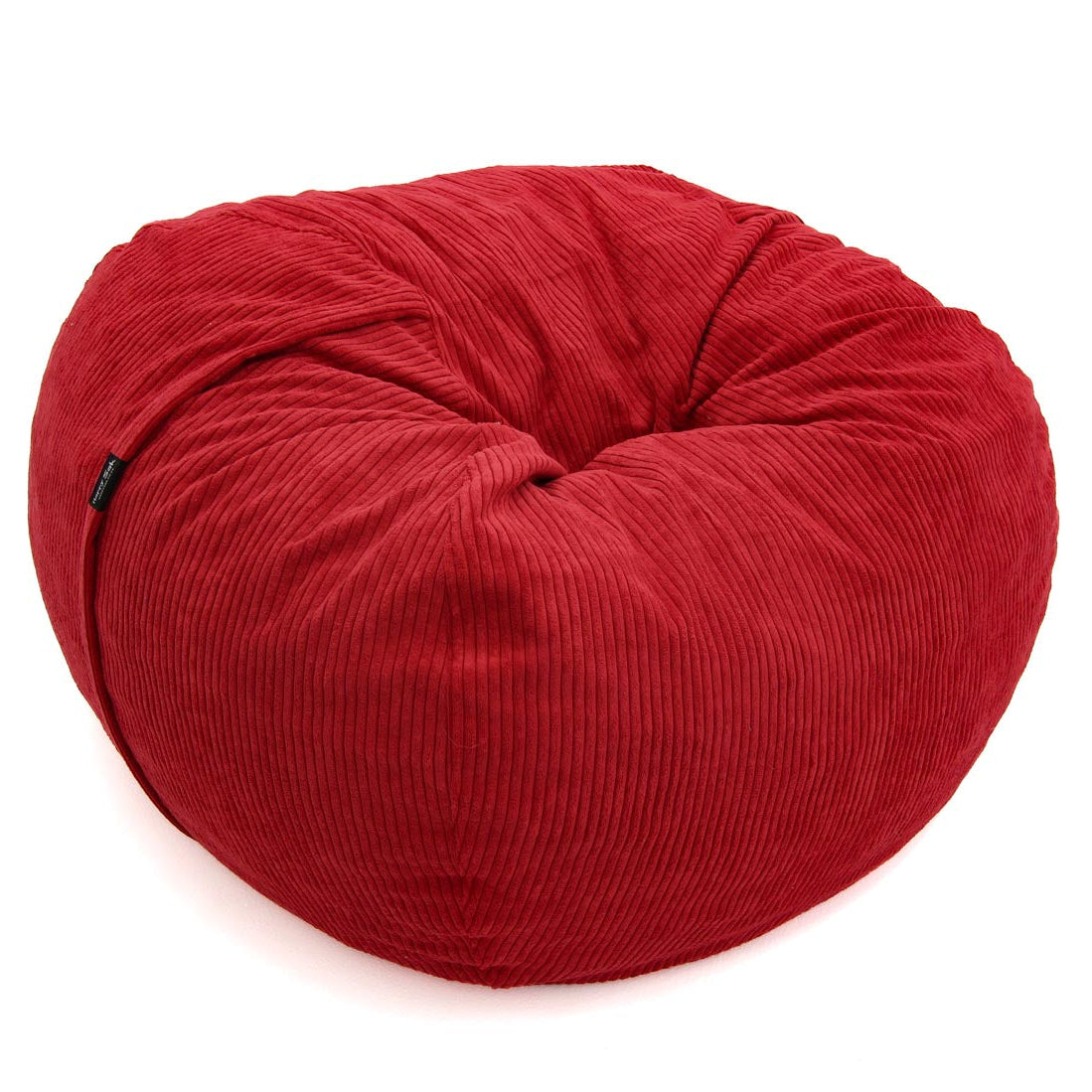 Red bean bag chair on a white background