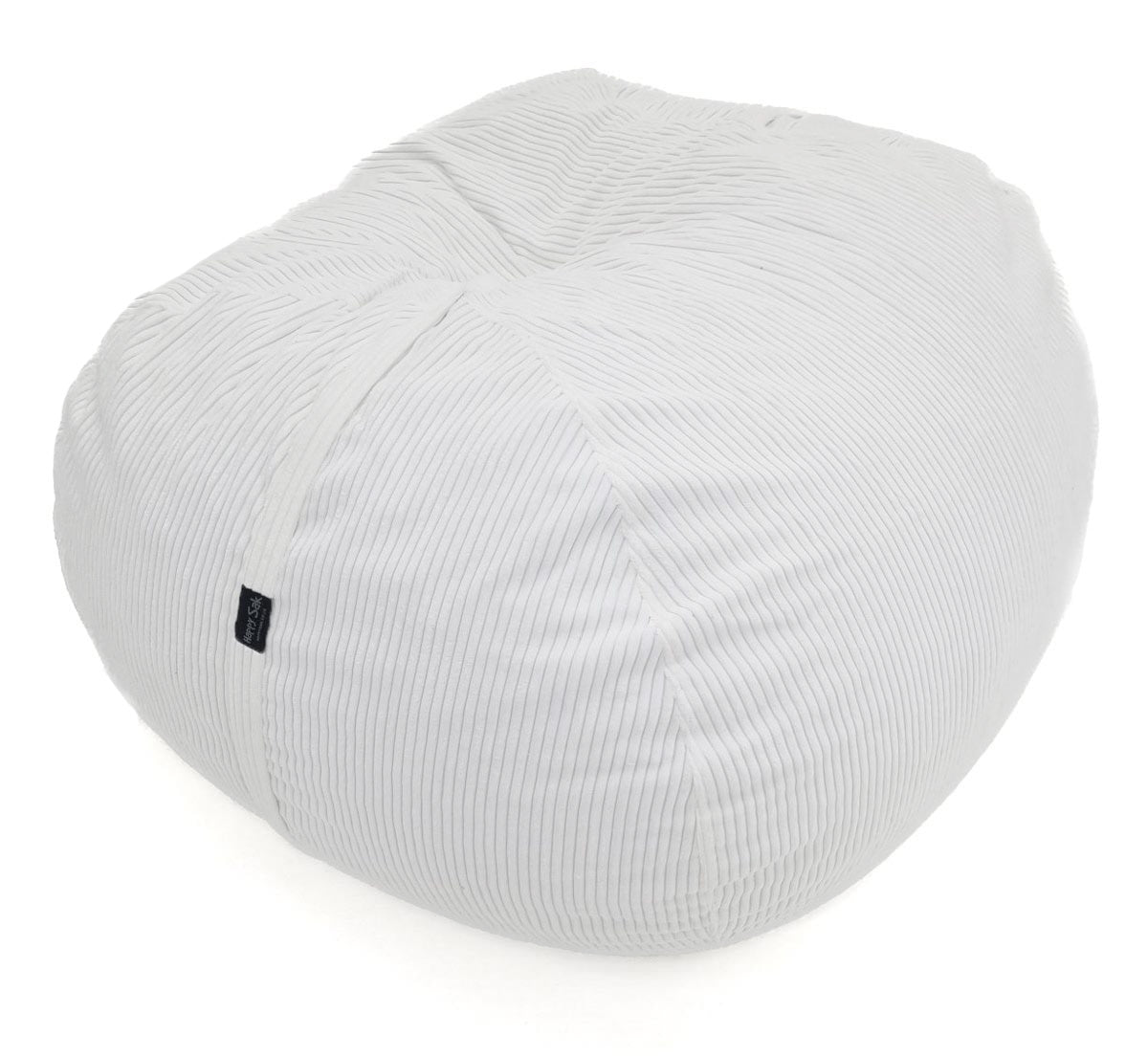 White textured bean bag chair on a white background