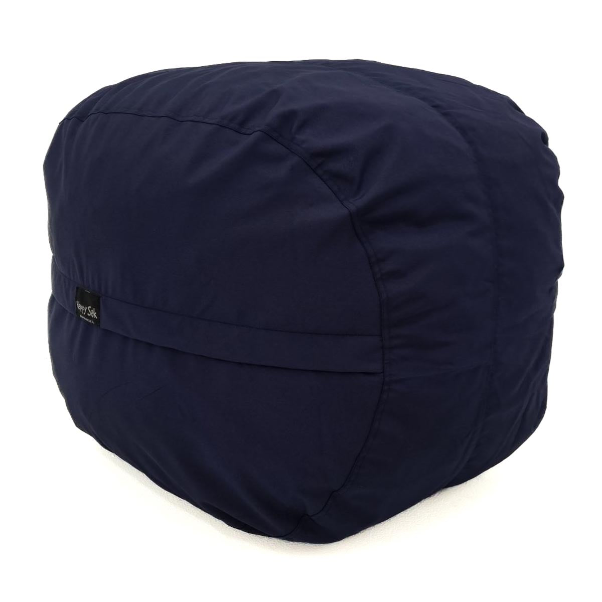 Navy blue bean bag chair on a white background