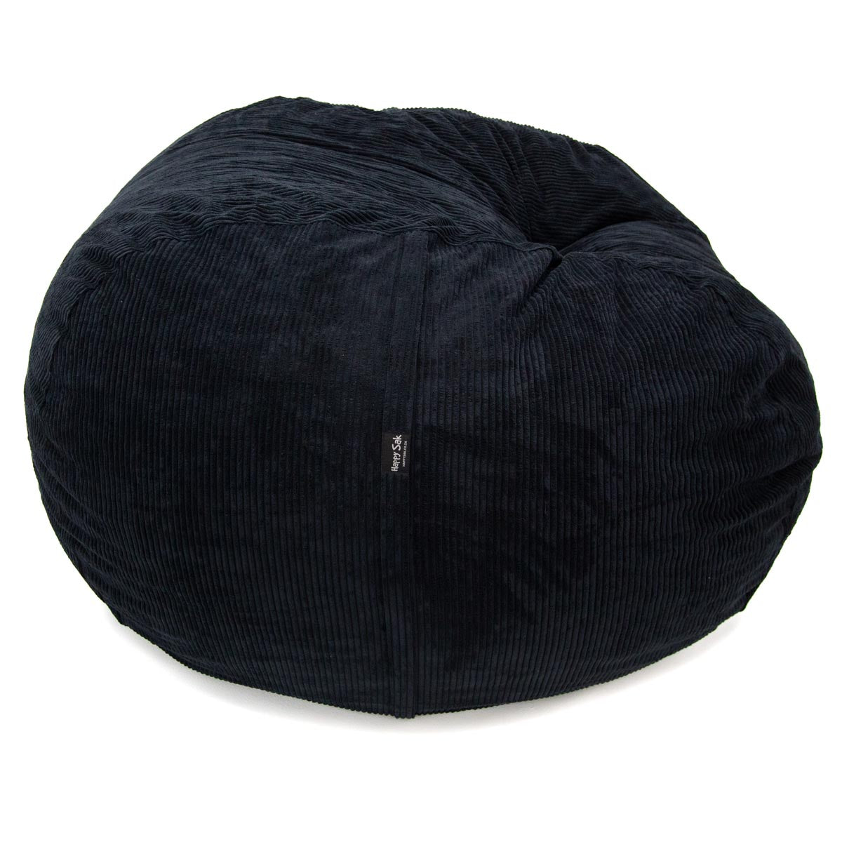 Black bean bag chair on a white background