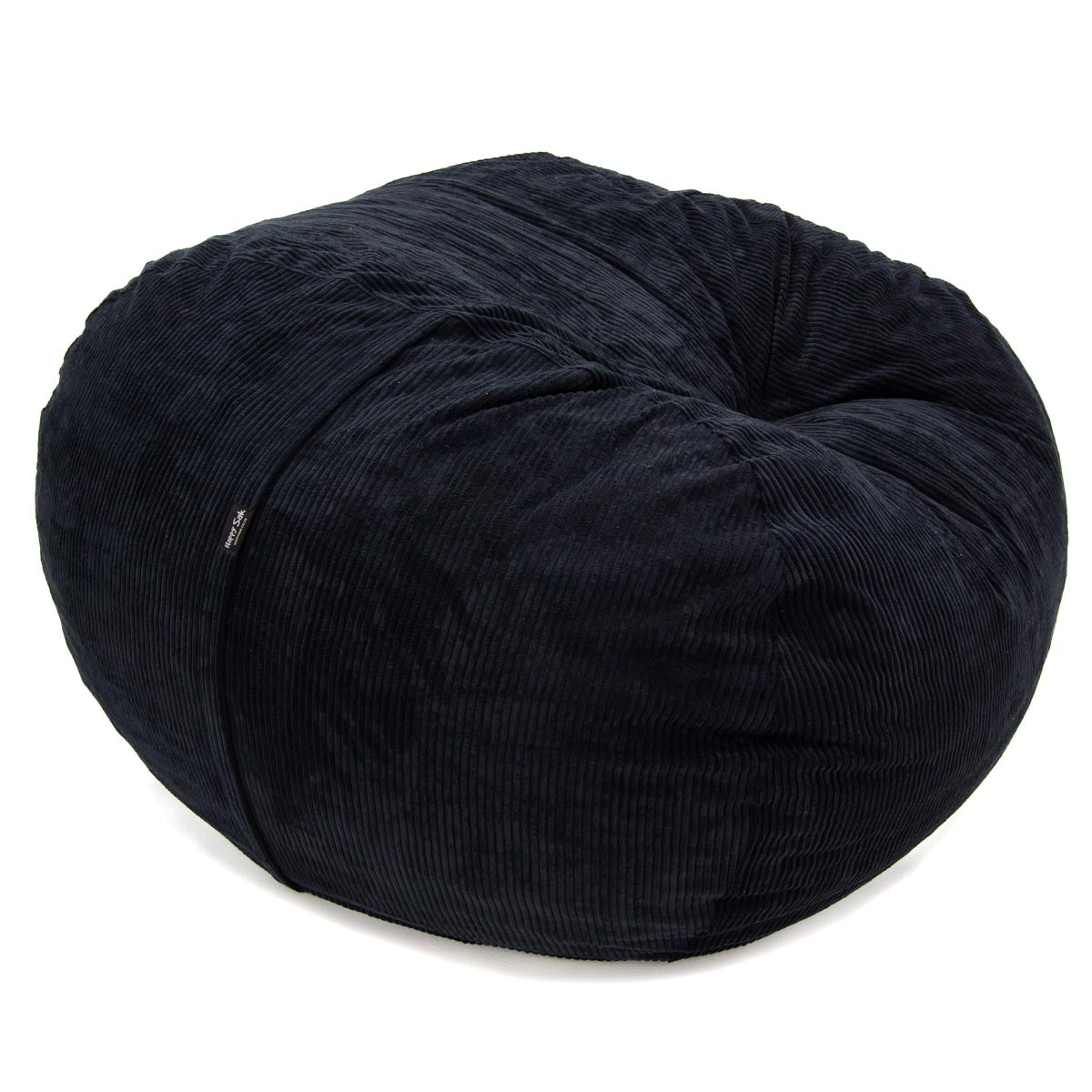 Black bean bag chair on a white background
