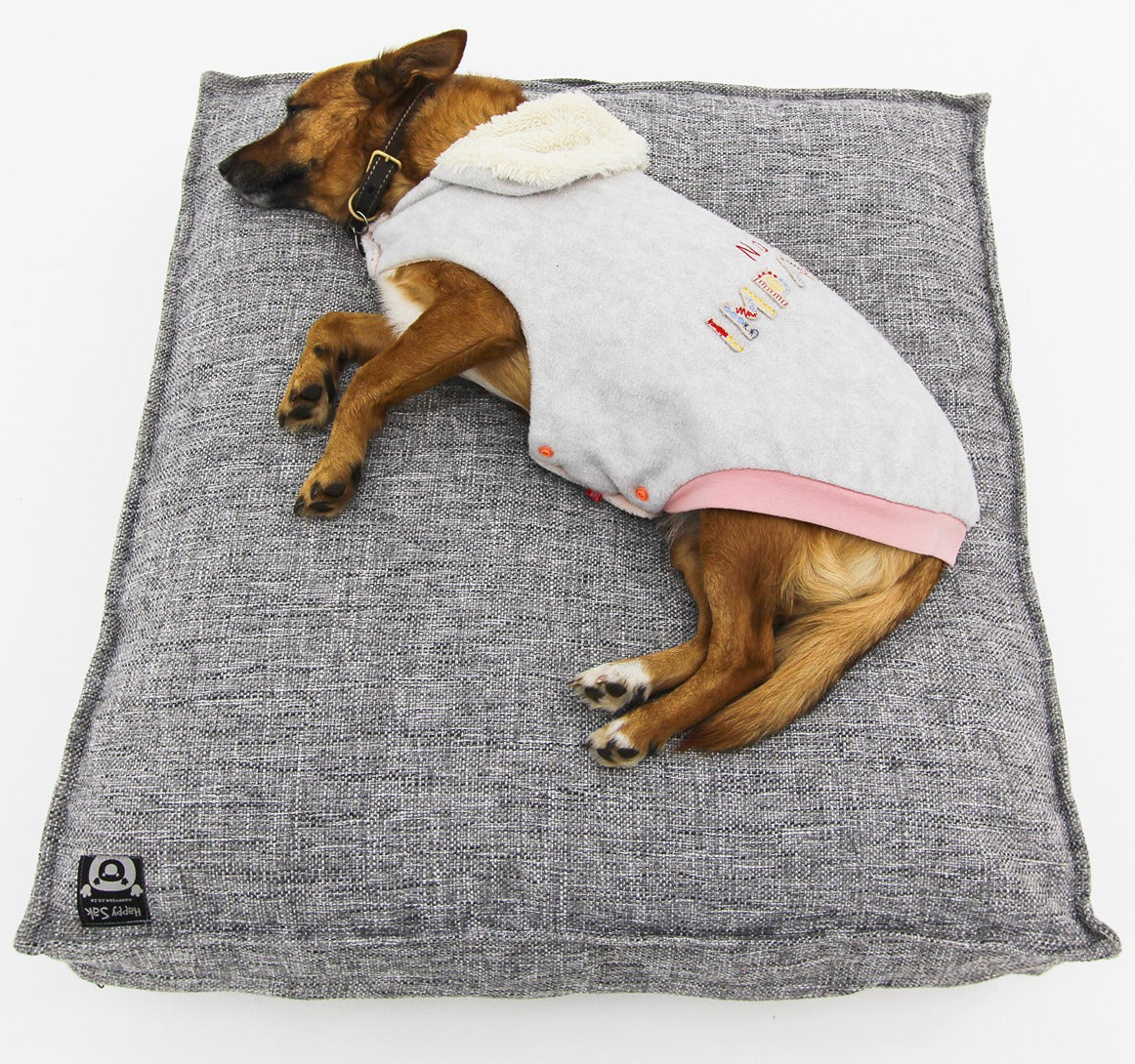 S Dog Bed Grey Black Extra Cover