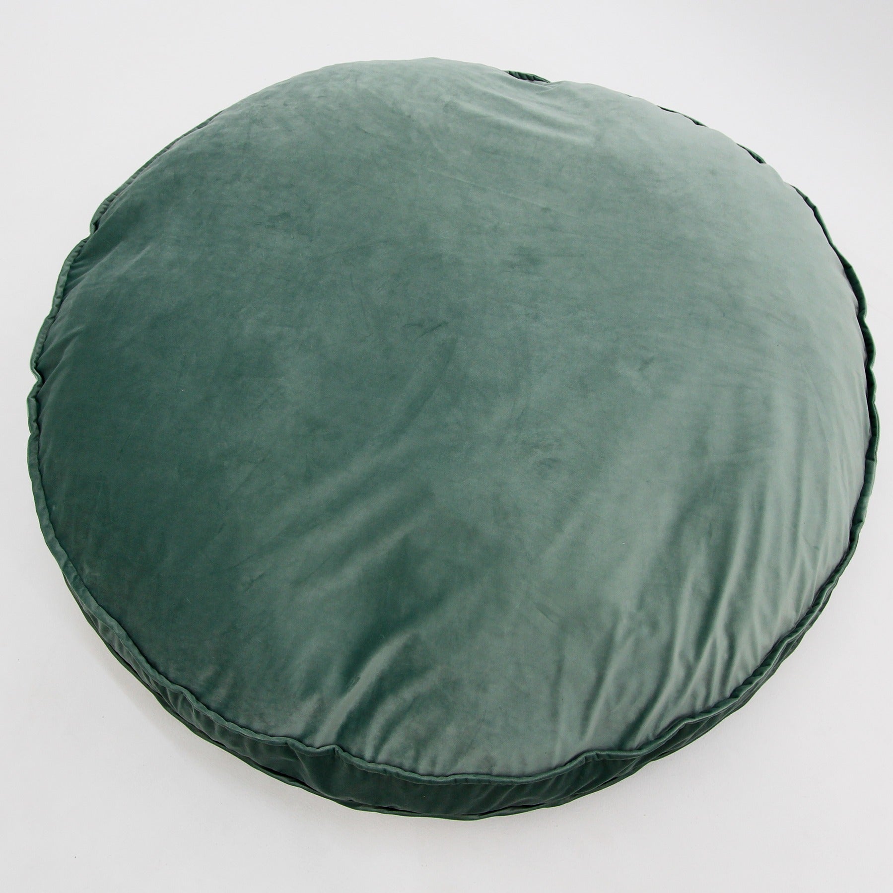 Dog Bed Round Green Velvet