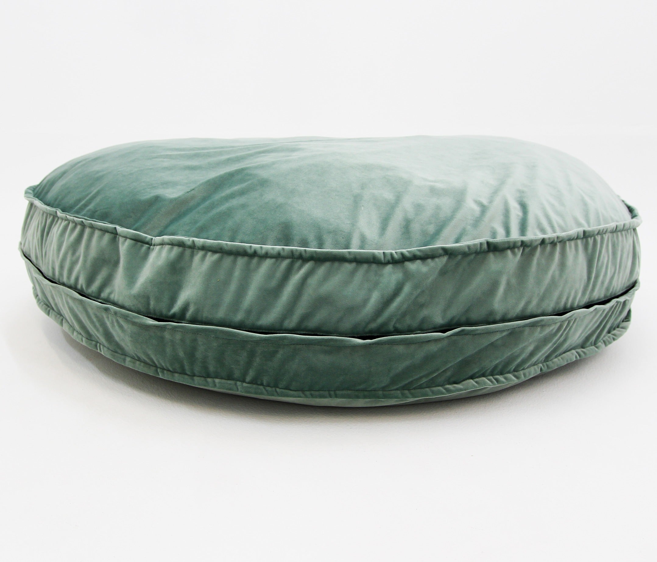 Dog Bed Round Green Velvet