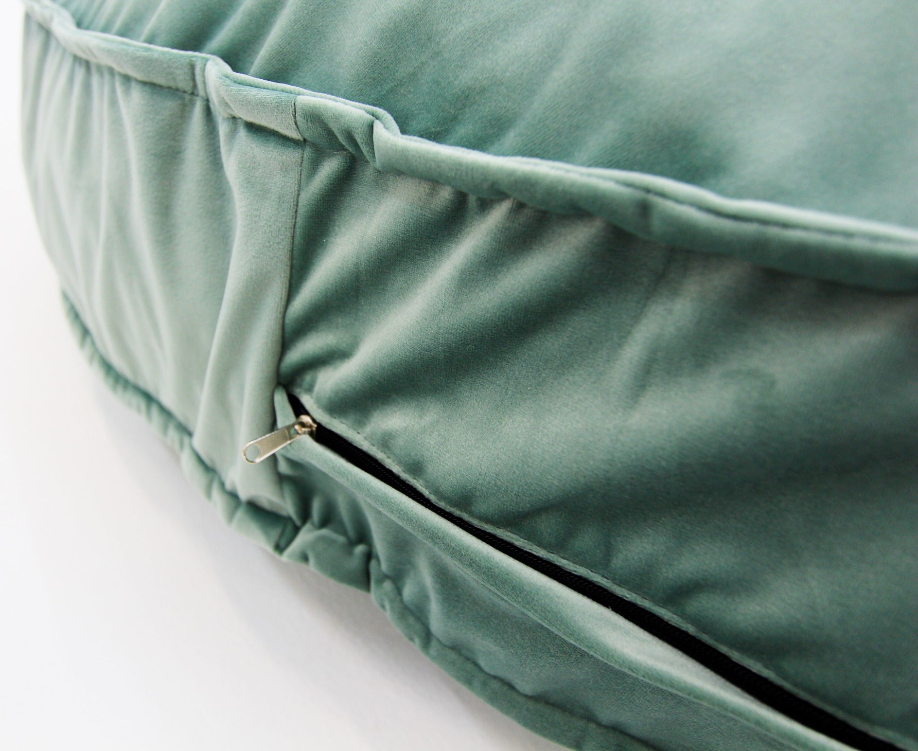 Dog Bed Round Green Velvet Cover