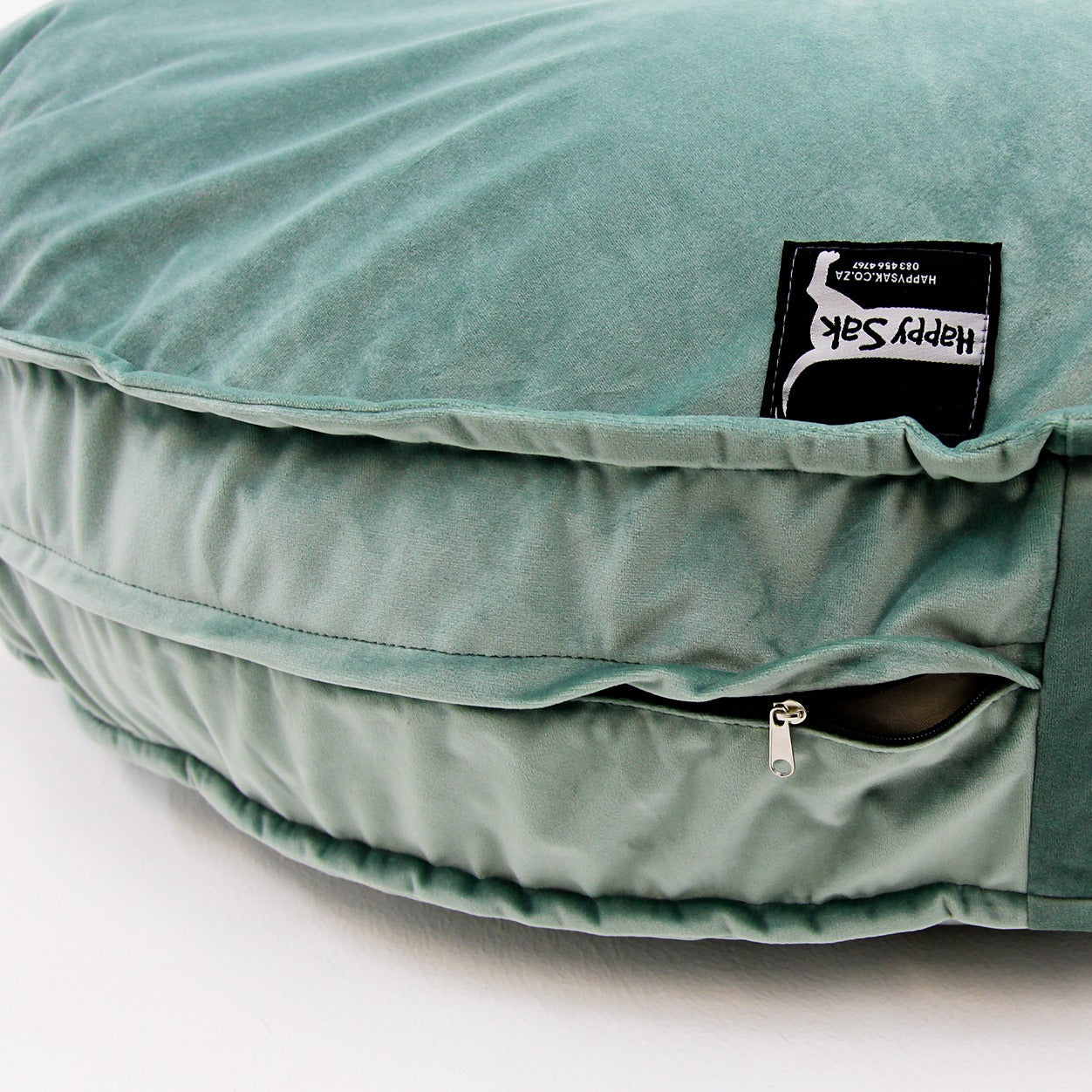 Dog Bed Round Green Velvet Cover