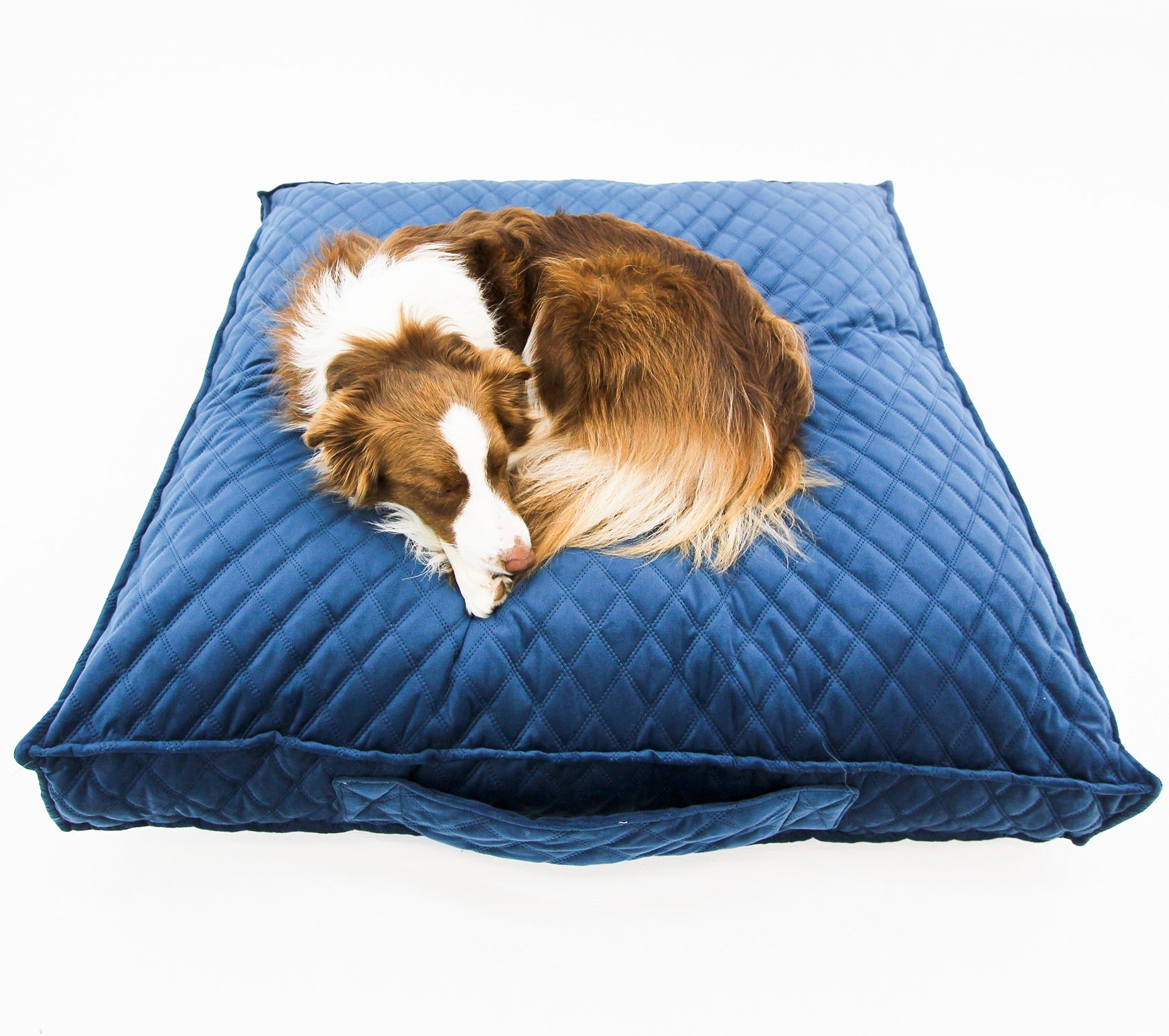 M Dog Bed Blue Velvet